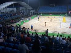 青奧體育公園舉行沙灘排球測(cè)試賽