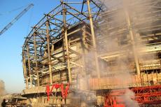 南京建工集團(tuán)青奧體育公園SG2標(biāo)體育館鋼結(jié)構(gòu)順利對(duì)接